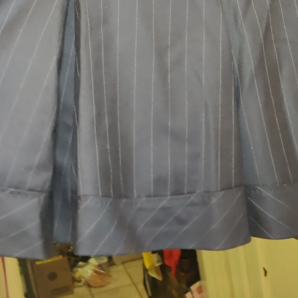 MOSCHINO PINSTRIPE TRUMPET SKIRT IN BLACK WOOL SIZE 8 LUXURY CLASSIC PREPPY